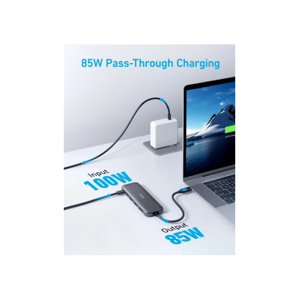 ANKER USB HUB, 322 5-in-1, USB-C Hub, 4K HDMI, 2xUSB-A, PD-IN 100W, USB-C 5Gbps, fekete - A8355H11 - Image 3