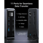 ANKER USB HUB Docking Station, , Prime 14-in-1, 160W,Dual Display, 2x 4K HDMI, USB-C 10Gbps, szürke - A83B63A1 - Image 3