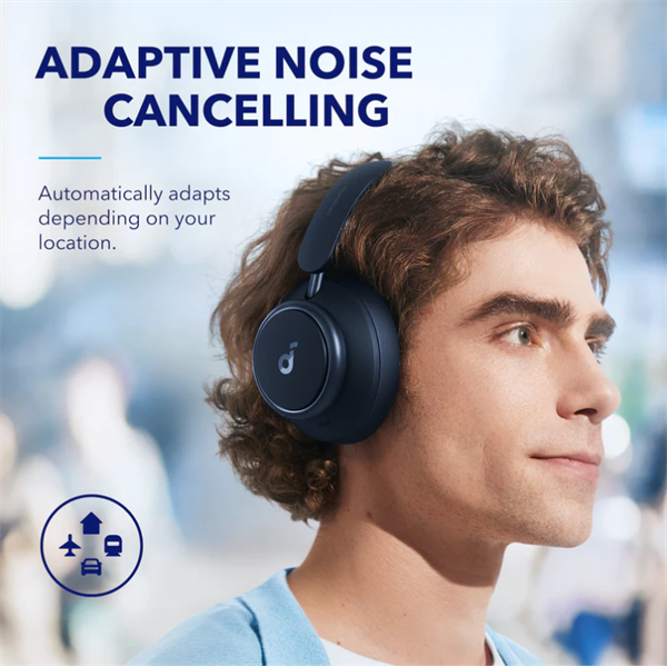 ANKER Vezeték Nélküli Fejhallgató, Soundcore Q45, Aktív Zajszűrő, kék - A3040G31 - Image 4