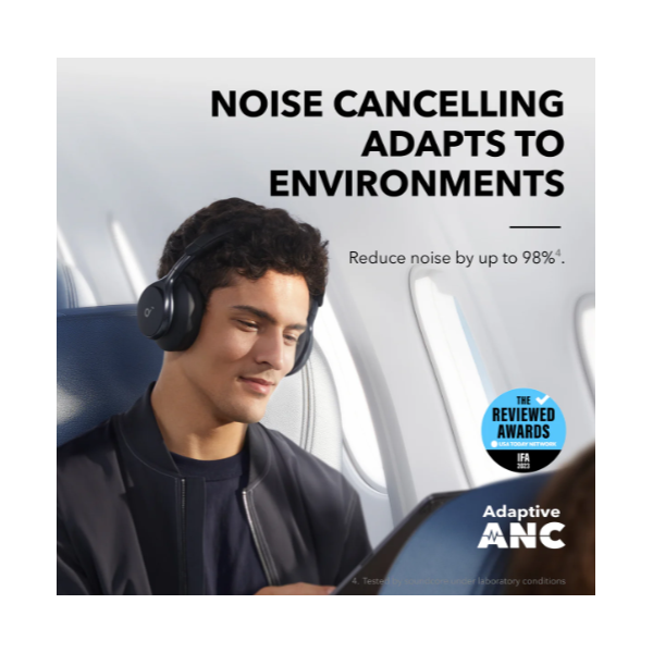 ANKER Vezeték Nélküli Fejhallgató, Soundcore Space One, Aktív Zajszűrő, fekete - A3035G11 - Image 3