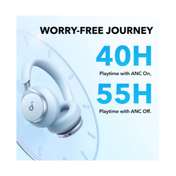 ANKER Vezeték Nélküli Fejhallgató, Soundcore Space One, Aktív Zajszűrő, kék - A3035G31 - Image 5