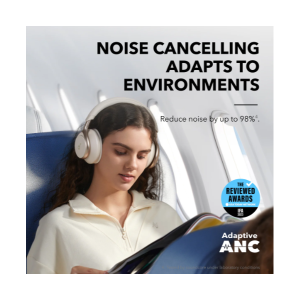 ANKER Vezeték Nélküli Fejhallgató, Soundcore Space One, Aktív Zajszűrő, latte cream - A3035G21 - Image 3