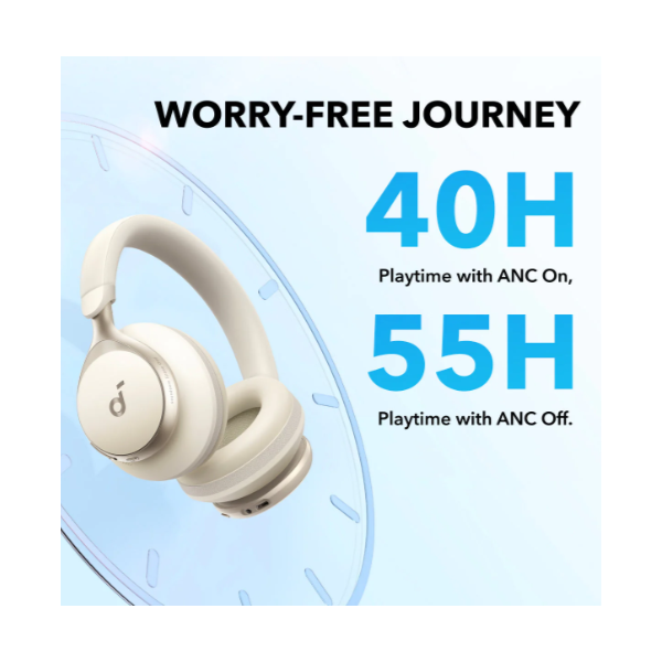 ANKER Vezeték Nélküli Fejhallgató, Soundcore Space One, Aktív Zajszűrő, latte cream - A3035G21 - Image 5