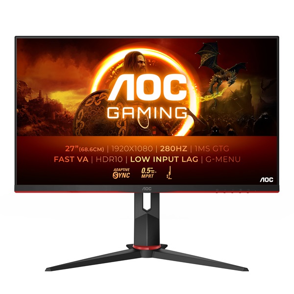 AOC_Gaming_280Hz_monitor_27_27G2ZN3BK_1920x1080_169_300cdm2_05ms_2xHDMIDisplayPort_all_mag_pivot-i1553357.jpg AOC Gaming 280Hz monitor 27" 27G2ZN3/BK, 1920x1080, 16:9, 300cd/m2, 0,5ms, 2xHDMI/DisplayPort, áll. mag. pivot - Image 1