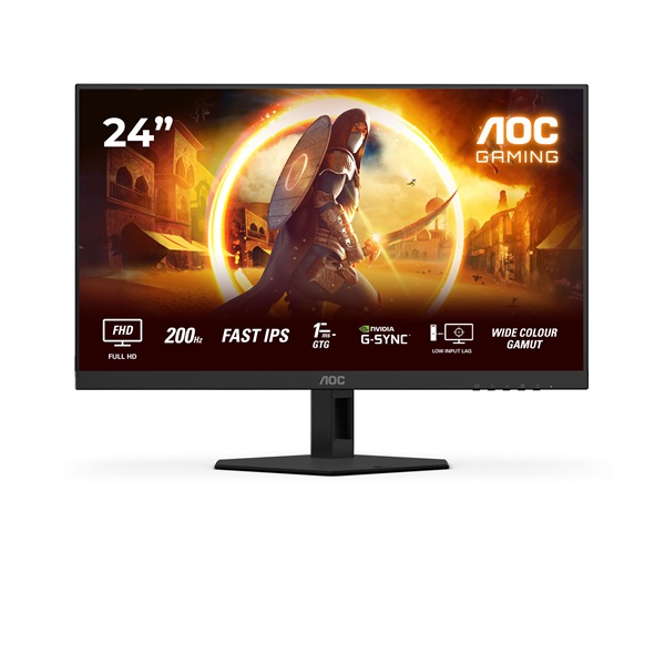 AOC IPS Gaming 200Hz monitor 23,8" 24G4HRE, 1920x1080, 16:9, 300 cd/m2, 1ms, HDMIx2/DisplayPort
