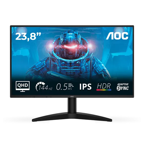 AOC IPS QHD 144Hz Gaming monitor 23.8" Q24B36X, 2560x1440, 16:9, 300cd/m2, 4ms, 1xDisplayPort/1xHDMI