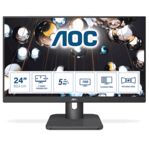 AOC IPS monitor 23.8" 24E1Q, 1920x1080, 16:9, 250cd/m2, 5ms, VGA/HDMI/Displayport, hangszóró