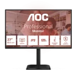 AOC IPS monitor 27" Q27E4U 2560x1440, 16:9, 350cd/m2, 4ms, HDMI/DisplayPort/4xUSB, hangszóró, 120 Hz, áll.mag., pivot