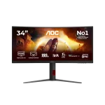 AOC Ívelt Gaming 180Hz VA monitor 34" CU34G4CA, 3440x1440, 21:9, 450cd/m2, 1ms, 2xHDMI/DisplayPort/2xUSB, hangszóró