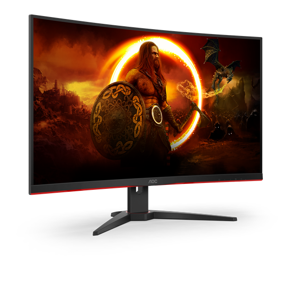 AOC Ívelt Gaming 240Hz VA monitor 31.5" C32G2ZE/BK, 1920x1080, 16:9, 300cd/m2, 1ms, 2xHDMI/DisplayPort - Image 3
