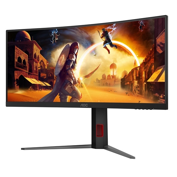 AOC Ívelt Gaming 240Hz monitor 34" CU34G4Z, 3440x1440, 21:9, 450cd/m2, 0,5ms, HDMIx2/DisplayPort/USBx2 - Image 2