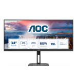 AOC VA monitor 34" U34V5C/BK, 3440x1440, 21:9, 300cd/m2, 1ms, HDMI/DisplayPort/USB-C/4xUSB, hangszóró