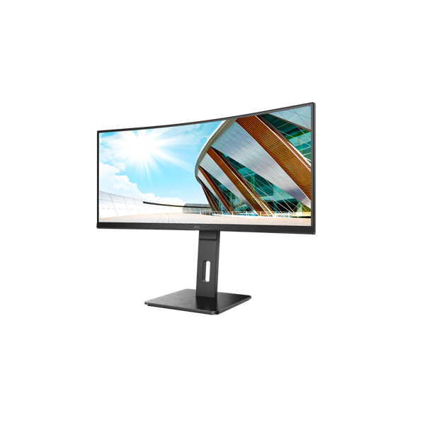AOC Ívelt VA monitor 34" CU34P2A, 3440x1440, 21:9, 300cd/m2, 1ms, 100Hz, 2xHDMI/DisplayPort/4xUSB, hangszóró - Image 4