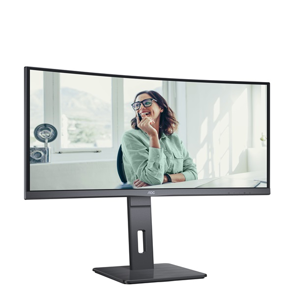 AOC ívelt monitor 34" CU34P3CV, 3440x1440, 21:9, 300cd/m2, 1ms, HDMIx2/DisplayPort/USBx4/USB-C/RJ45 - Image 2