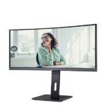 AOC ívelt monitor 34" CU34P3CV, 3440x1440, 21:9, 300cd/m2, 1ms, HDMIx2/DisplayPort/USBx4/USB-C/RJ45 - Image 3