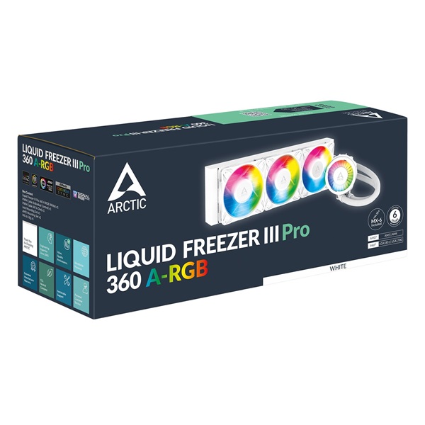 Arctic Liquid Freezer III Pro 360 A-RGB fehér vízhűtéses processzor hűtő - Image 9