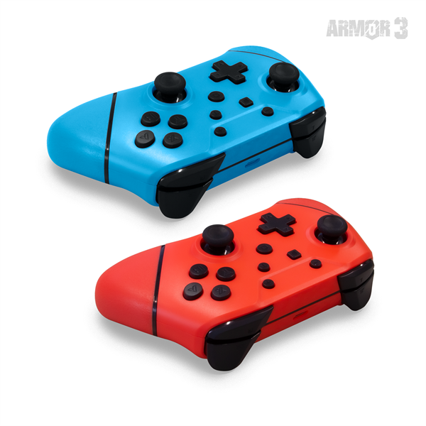ARMOR3 NUCHAMP Nintendo Switch Kiegészítő Vezeték nélküli kontroller, Kék & Piros (2-PACK) - Image 8