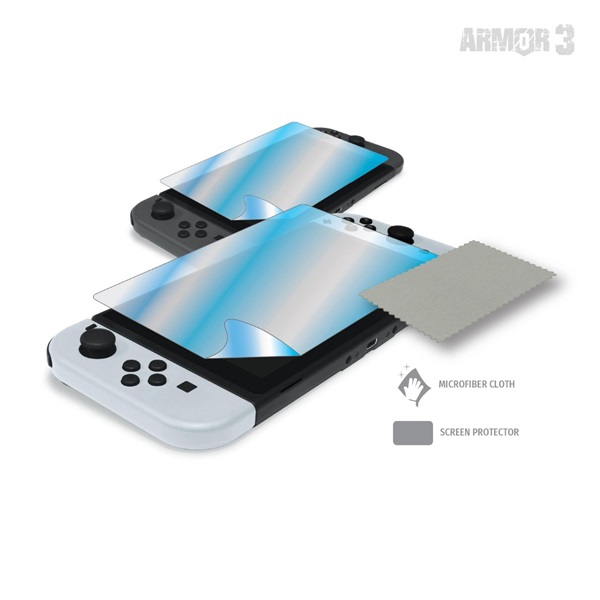 ARMOR3 Nintendo Switch/OLED Travel csomag (Üvegfólia + Thumb Grips + Füllhallgató + Tok + Töltő kábel) - Image 6
