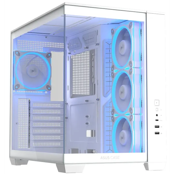 ASUS Ház A32 Plus, Tápegység nélkül, Fehér, Üvegfalú