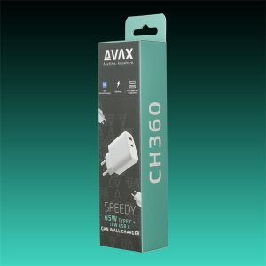 AVAX Hálózati töltő USB-A USB-C 65W, fehér