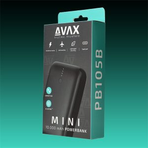 AVAX Powerbank USB-C 20W 10000mAh, fekete