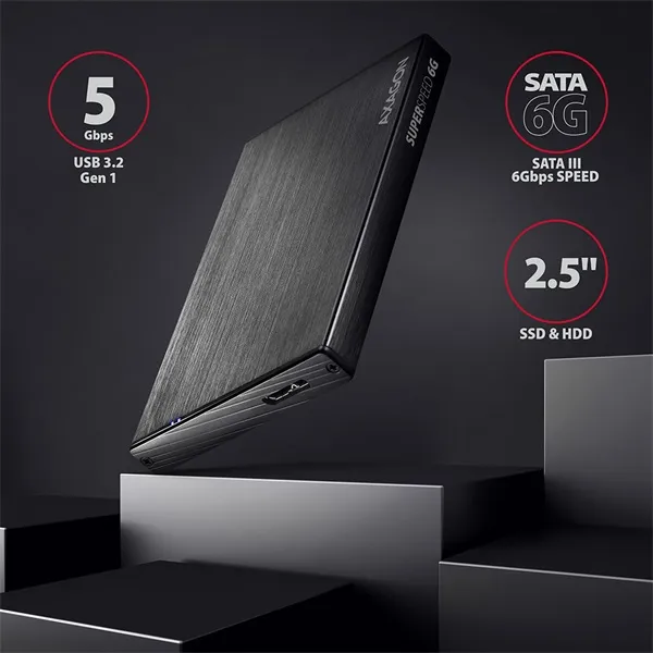 AXAGON EE25-XA6 2,5" USB3.0 HDD SATA Aline Box Black - Image 8
