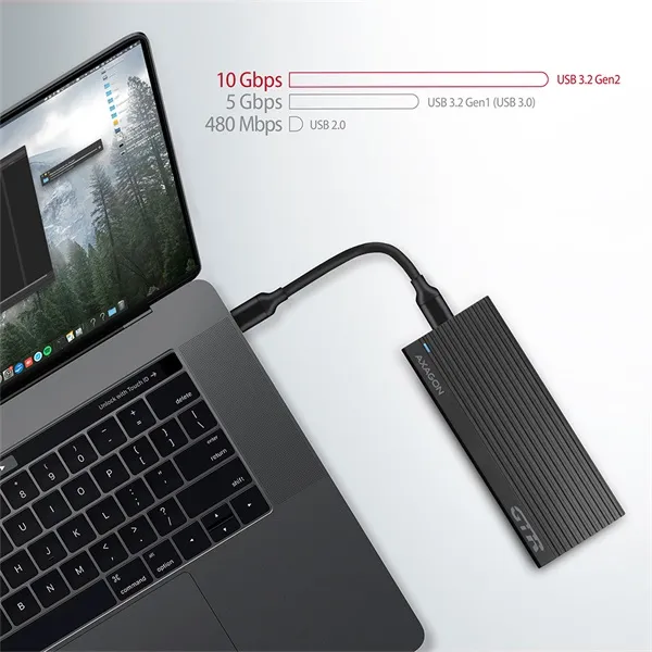 AXAGON EEM2-GTR SuperSpeed+ USB-C - NVMe M.2 THIN RIB Box Black - Image 20