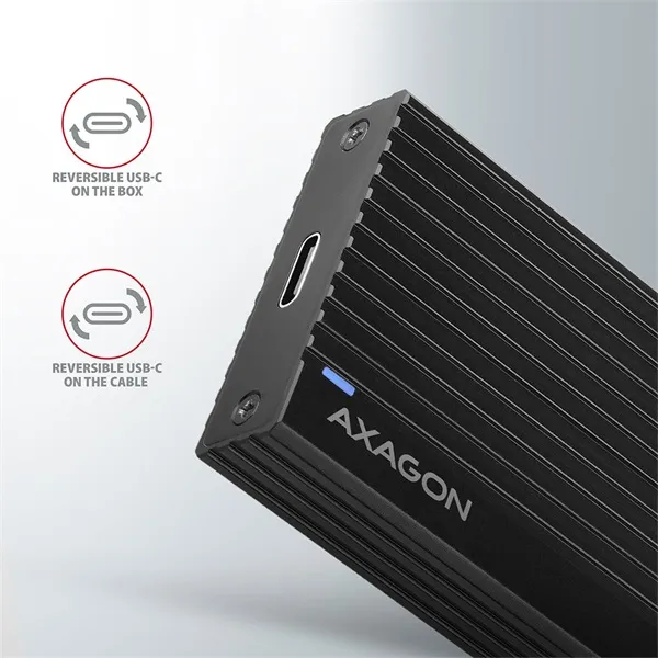 AXAGON EEM2-GTR SuperSpeed+ USB-C - NVMe M.2 THIN RIB Box Black - Image 18