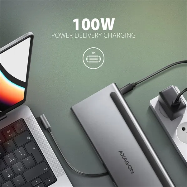 AXAGON HMC-4KX3 USB-C 5Gbps Triple 4K Display 11in1 Hub Silver - Image 23