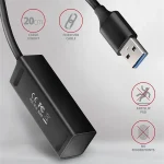 AXAGON HUE-M1A SuperSpeed USB-A Mini Hub 4-Portos USB3.2 HUB Metal black - Image 9