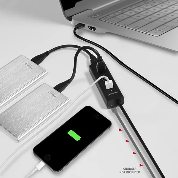 AXAGON HUE-S2BL USB3.0 Charging Hub Black - Image 14