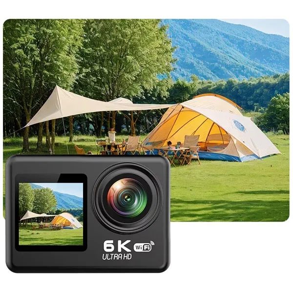 BLACKBIRD Akció Kamera Dual Screen érintő képernyő, távirányító V6 6K Wifi, Fekete - Image 2