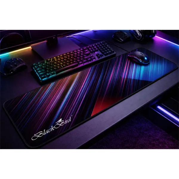 BLACKBIRD Egérpad Gamer NebulaGrip  80x30cm 3mm vastag fekete varrott szegély