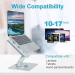 BLACKBIRD Notebook Állvány, 360 fokban forgatható alumínium ezüst - Image 3