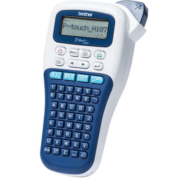 BROTHER Címkenyomtató PT-H107, kézi, thermál, 20mm/mp, ABC billenytűzet, TZe szalag 3,5-12mm - Image 1
