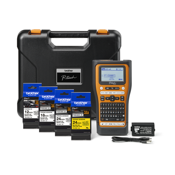 BROTHER Címkéző PT-E560BTSP, QWERTY billentyűzet, TZe szalag: 3,5-24mm, (tölthető akku, hordtáska, TZE szalag készlet) - Image 2