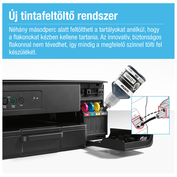 BROTHER Tintasugaras MFP NY/M/S DCP-T230W, színes, 16 lap/perc, USB, 6000x1200dpi,  manuál duplex, 64MB - Image 3