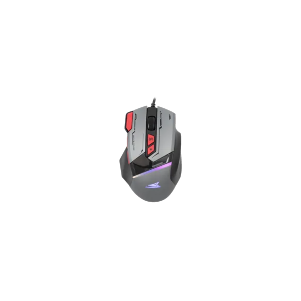 BARACUDA W029908 MANTA-G, BGM-047G gamer egér,8D, szürke, 12800 dpi
