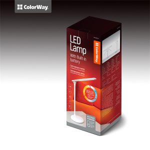 COLORWAY Asztali LED lámpa beépített akkumlátor, dönthető, 3200-4300-6500k, 300 lm, fehér (CW-DL02B-W)