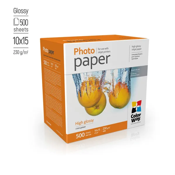 COLORWAY Fotópapír, magasfényű (high glossy), 230 g/m2, 10x15, 500 lap - Image 2