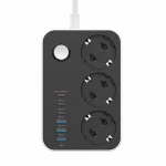 COLORWAY Hálózati elosztó, CW-CHE36PDB, 3 dugalj, 6xUSB (3USB-A + 3TYPE-C) (20W), fekete