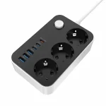 COLORWAY Hálózati elosztó, CW-CHE36PDB, 3 dugalj, 6xUSB (3USB-A + 3TYPE-C) (20W), fekete - Image 3