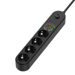 COLORWAY Hálózati elosztó, CW-CHE44PDB, 4 tápcsatlakozó/4USB (C típusú PD20W + 3USB QC3.0) (45W) Fekete 2M