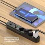 COLORWAY Hálózati elosztó, CW-CHE44PDB, 4 tápcsatlakozó/4USB (C típusú PD20W + 3USB QC3.0) (45W) Fekete 2M - Image 5