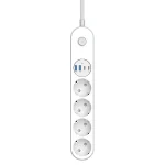 COLORWAY Hálózati elosztó, CW-CHE44PDW, 4 dugalj, 4xUSB (Type-C 2PD20W + 2USB QC3.0) (20 W), 2 m, fehér - Image 2