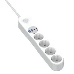 COLORWAY Hálózati elosztó, CW-CHE44PDW, 4 dugalj, 4xUSB (Type-C 2PD20W + 2USB QC3.0) (20 W), 2 m, fehér - Image 3
