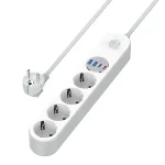 COLORWAY Hálózati elosztó, CW-CHE44PDW, 4 dugalj, 4xUSB (Type-C 2PD20W + 2USB QC3.0) (20 W), 2 m, fehér
