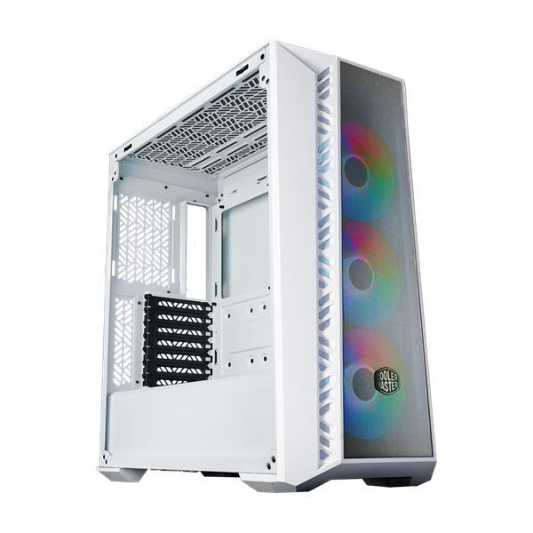 COOLER MASTER Ház Midi ATX MasterBox 520 + 3db Ventilátor + HUB,Tápegység nélkül, Üvegfalú, fehér - Image 4