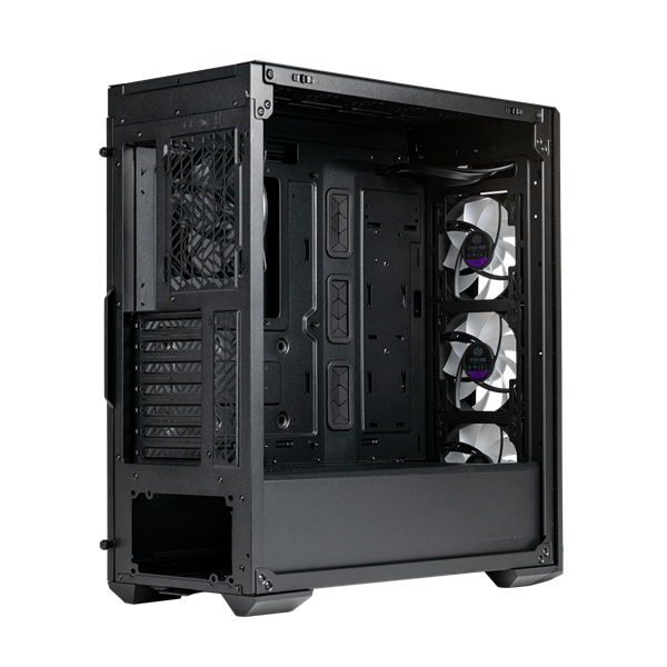 COOLER MASTER Ház Midi ATX MasterBox 520 + 3db Ventilátor + HUB, Tápegység nélkül, Üvegfalú, fekete - Image 4