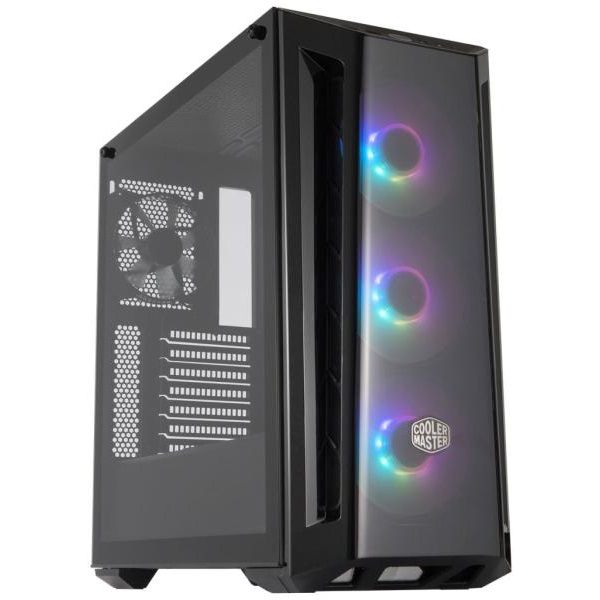 COOLER MASTER Ház Midi ATX MasterBox MB520 ARGB + 4db Ventilátor, Tápegység nélkül, Üvegfalú, Fekete - Image 1